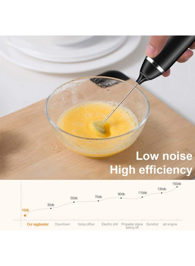 Portable Electric Milk Frother – USB Rechargeable, Dual Whisks for Creamy Froth and Beverage Mixing - Image 4